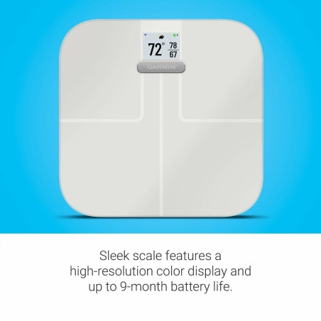 Garmin Index S2 White Bathroom Scale - Accurate, Stylish & Smart Weight Management